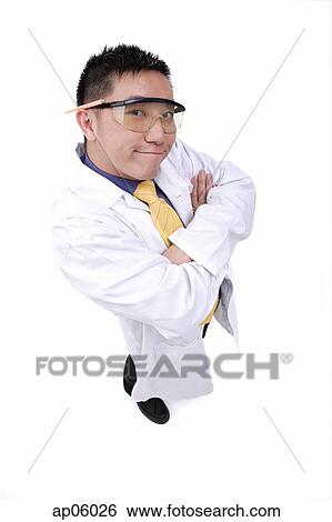 Doctor in lab coat, arms crossed View Large Photo Image Stock Photograph - Doctor in lab coat, arms crossed. Fotosearch