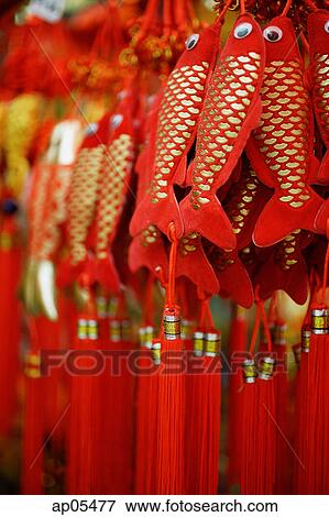 Fish decorations for Chinese New Year View Large Photo Image Stock Photo - Fish decorations for Chinese New Year. Fotosearch