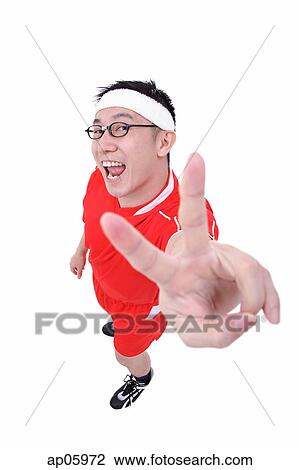 Man in soccer uniform making peace sign View Large Photo Image Stock Image - Man in soccer uniform making peace sign. Fotosearch