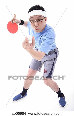 Man playing ping pong, preparing to serve View Large Photo Image Picture - Man playing ping pong, preparing to serve. Fotosearch