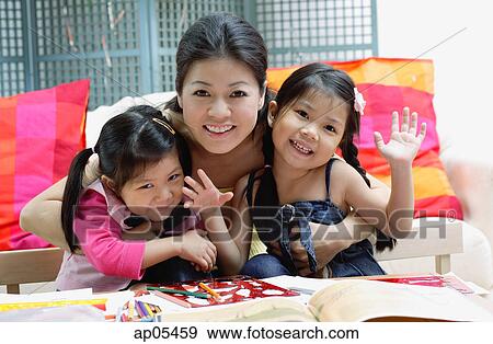 Mother and two daughters View Large Photo Image Stock Photo - Mother and two daughters. Fotosearch