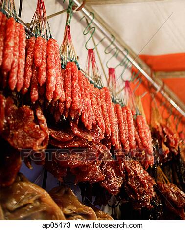 Preserved Chinese sausages for sale View Large Photo Image Stock Image - Preserved Chinese sausages for sale. Fotosearch