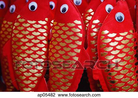 Stock Photo Of Red Paper Fish Chinese New Year Decorations Ap05482 Red Paper Fish Chinese New Year Decorations
