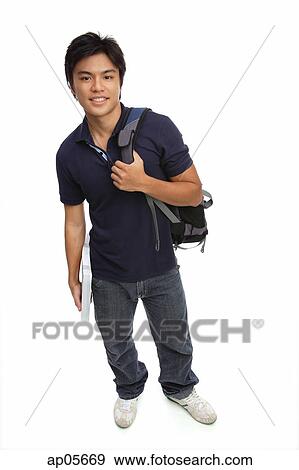 man carrying backpack