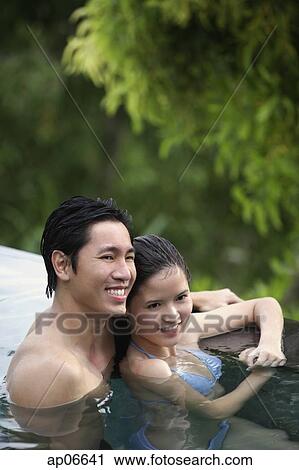 Couple at the edge of swimming pool View Large Photo Image Stock Image - Couple at the edge of swimming pool. Fotosearch