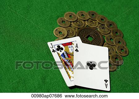 Stock Photograph - Chinese money and cards. Fotosearch