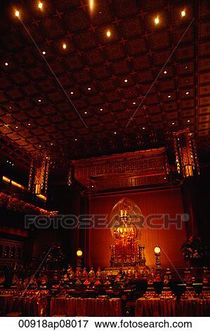 Interior of Buddha Tooth Relic Temple and Museum, Singapore View Large Photo Image Stock Photo - Interior of Buddha Tooth Relic Temple and Museum, Singapore. Fotosearch