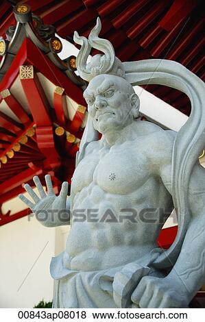 Stock Photo - Statue of Chinese deity, Buddha Tooth Relic Temple and Museum, Singapore. Fotosearch