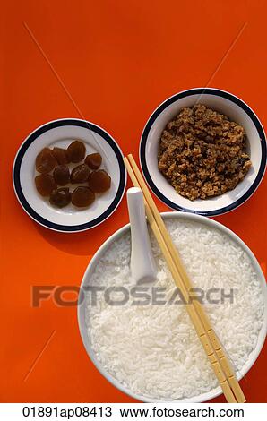 Still life of porridge with spicy minced pork and pickled vegetable View Large Photo Image Stock Image - Still life of porridge with spicy minced pork and pickled vegetable. Fotosearch