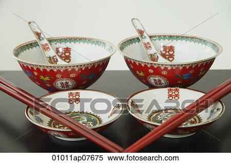 Traditional Chinese bowls with chopsticks View Large Photo Image Stock Photography - Traditional Chinese bowls with chopsticks. Fotosearch