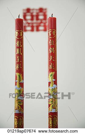 Two traditional Chinese candles View Large Photo Image Picture - Two traditional Chinese candles. Fotosearch