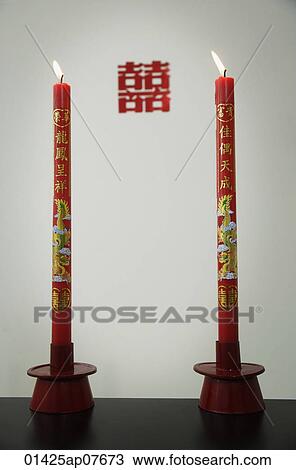 Two traditional Chinese candles View Large Photo Image Stock Image - Two traditional Chinese candles. Fotosearch