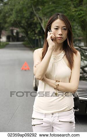 Angry woman on phone, broken car View Large Photo Image Stock Image - Angry woman on phone, broken car. Fotosearch