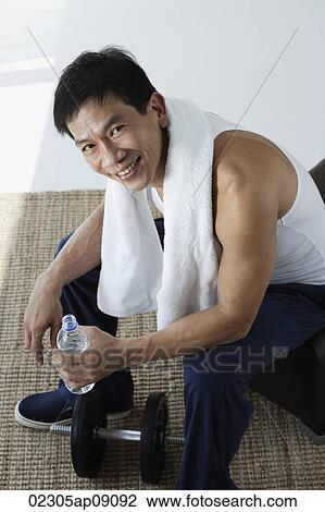 Man smiling after work out View Large Photo Image Stock Image - Man smiling after work out. Fotosearch