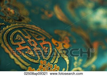 Detail of jade green Chinese silk fabric View Large Photo Image Stock Image - Detail of jade green Chinese silk fabric. Fotosearch