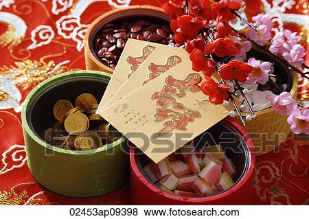 Still life of Chinese new year goodies View Large Photo Image Stock Photo - Still life of Chinese new year goodies. Fotosearch