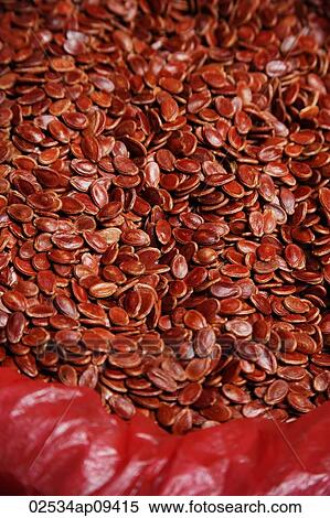 Still life of red melon seeds at market View Large Photo Image Stock Photography - Still life of red melon seeds at market. Fotosearch