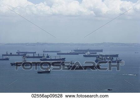 Ships in Singapore port in the morning View Large Photo Image Stock Photo - Ships in Singapore port in the morning. Fotosearch