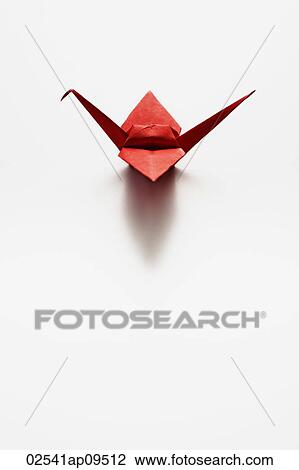 single red paper crane View Large Photo Image Stock Image - single red paper crane. Fotosearch