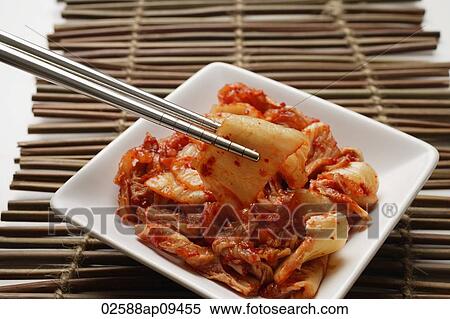Stock Photography - small dish of korean kimchi. Fotosearch