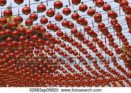 Many red Chinese lanterns hanging above View Large Photo Image Stock Photography - Many red Chinese lanterns hanging above. Fotosearch