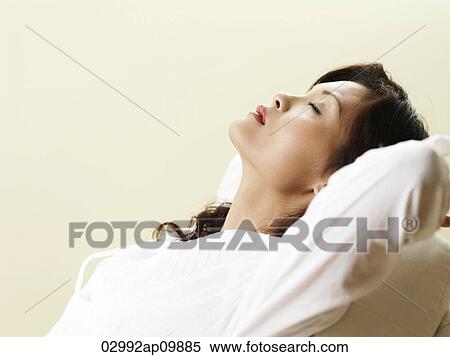 profile of woman relaxing View Large Photo Image Stock Photography - profile of woman relaxing. Fotosearch