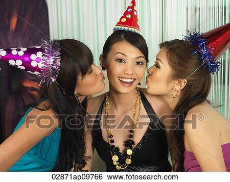 three woman celebrating a birthday View Large Photo Image Stock Photograph - three woman celebrating a birthday. Fotosearch