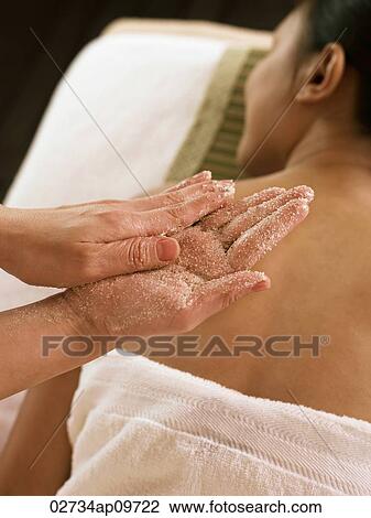 woman getting ready for spa scrub View Large Photo Image Stock Image - woman getting ready for spa scrub. Fotosearch