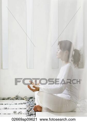 "woman meditating, resting" View Large Photo Image Stock Image - "woman meditating, resting". Fotosearch