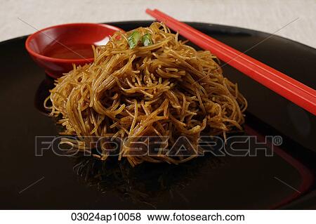 Bee hoon noodles on plate. View Large Photo Image Stock Photo - Bee hoon noodles on plate.. Fotosearch