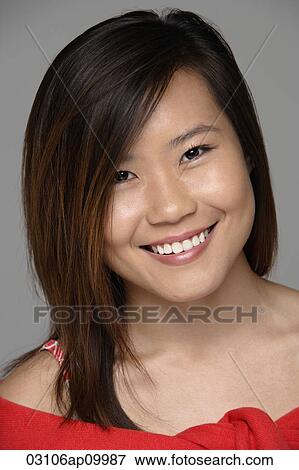 Head shot of smiling woman. View Large Photo Image Stock Photo - Head shot of smiling woman.. Fotosearch
