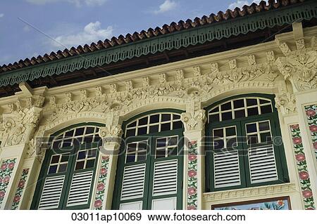Top view of old Singapore shop house. View Large Photo Image Stock Photo - Top view of old Singapore shop house.. Fotosearch