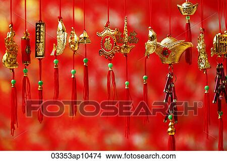 Gold Chinese New Year decoration View Large Photo Image Picture - Gold Chinese New Year decoration. Fotosearch