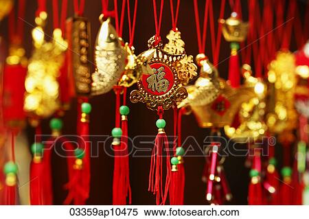Gold Chinese New Year decoration View Large Photo Image Stock Photography - Gold Chinese New Year decoration. Fotosearch