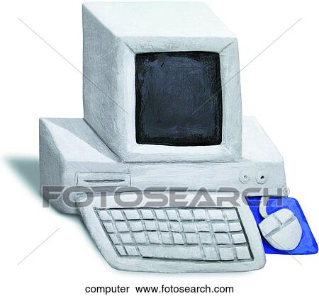 Computer View Large Clip Art Graphic Clipart - Computer. Fotosearch