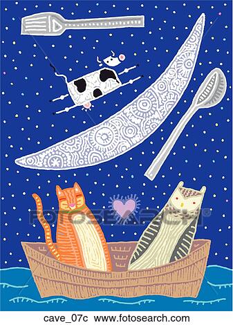 Clipart - Cow Jumps Over the Moon. Fotosearch