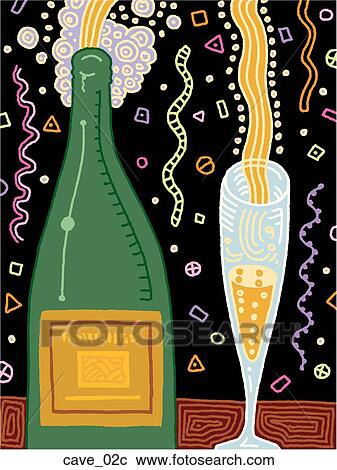 New Year Champagne View Large Illustration Clipart - New Year Champagne. Fotosearch