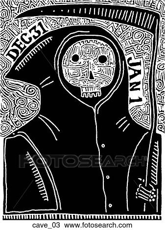 Drawing - Year End - B&W. Fotosearch