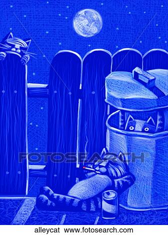 Alley Cats View Large Illustration Stock Illustration - Alley Cats. Fotosearch