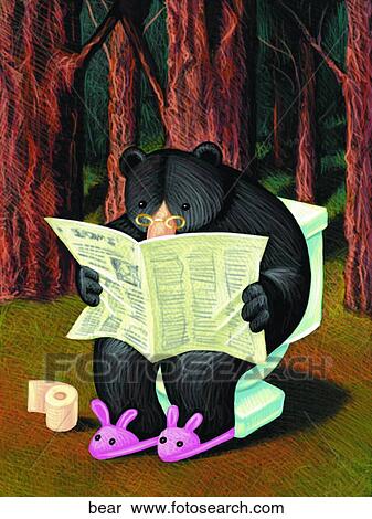 Stock Illustration - Bear in Woods. Fotosearch