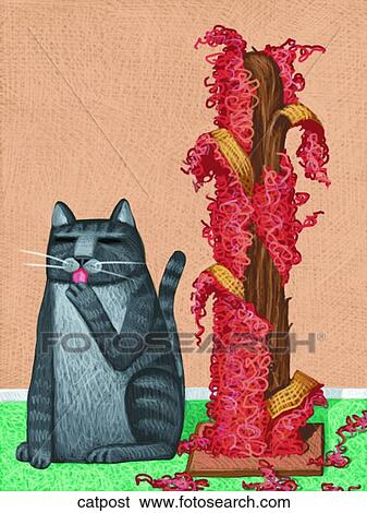 Cat Post View Large Illustration Stock Illustration - Cat Post. Fotosearch