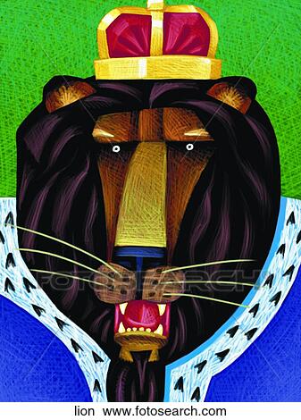 Lion View Large Illustration Stock Illustration - Lion. Fotosearch