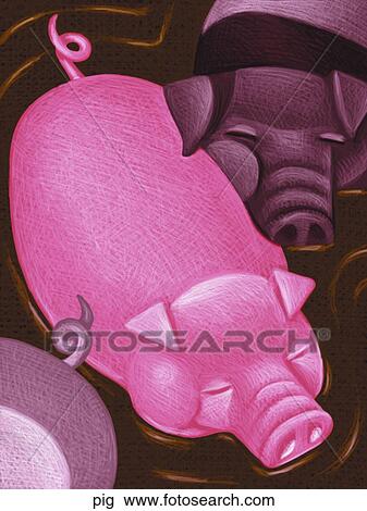 Drawing - Pig. Fotosearch