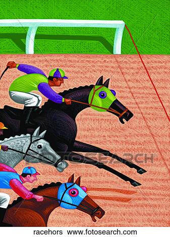 Race Horses View Large Illustration Stock Illustration - Race Horses. Fotosearch