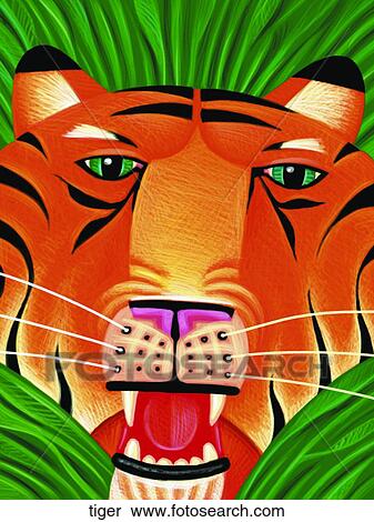 Tiger View Large Illustration Stock Illustration - Tiger. Fotosearch