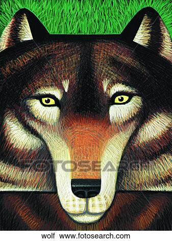 Wolf View Large Illustration Clip Art - Wolf. Fotosearch
