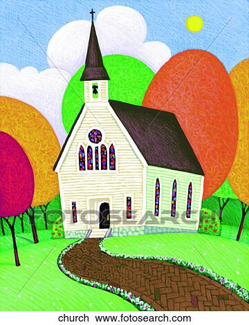 Drawing - Church. Fotosearch
