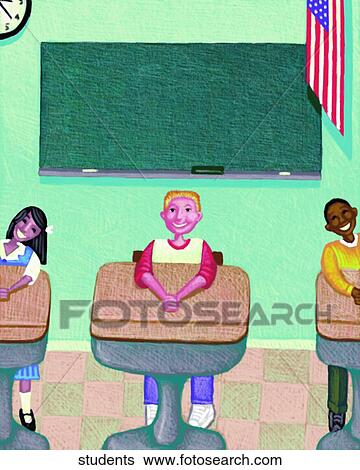 Stock Illustration - Students. Fotosearch