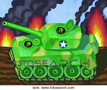 Drawing - Tank. Fotosearch