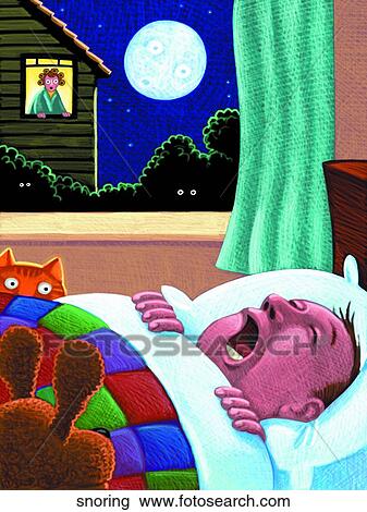 Snoring View Large Illustration Drawing - Snoring. Fotosearch